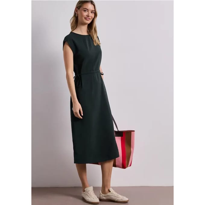 Midi-jurk met boothals