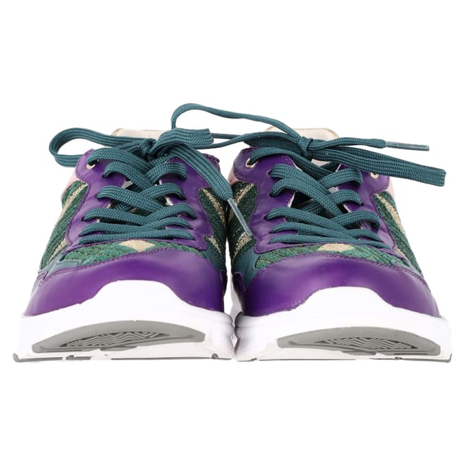 Dolce & Gabbana Mardi Gras lage sneakers in veelkleurig leer en suède.