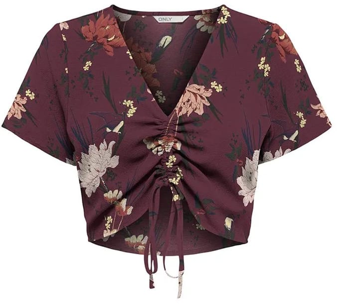 ONLY - ONLNOVA LIFE S/S RUCHING TOP AOP PTM - Meisjes - Blouses