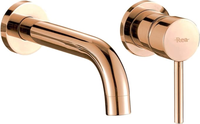 Rea Lungo Rose Gold + Box - Inbouw Wastafelkraan - Rosé Goud
