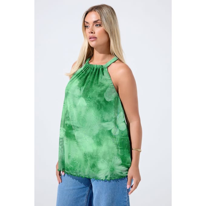 Limited Collection Groene Haltertop Met Vlinderprint Size 46