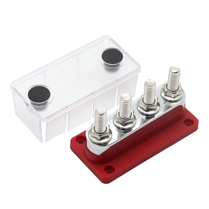 600A stroomverdeelblok-busbar 4 x 3/8 palen 48V DC-busbarbox