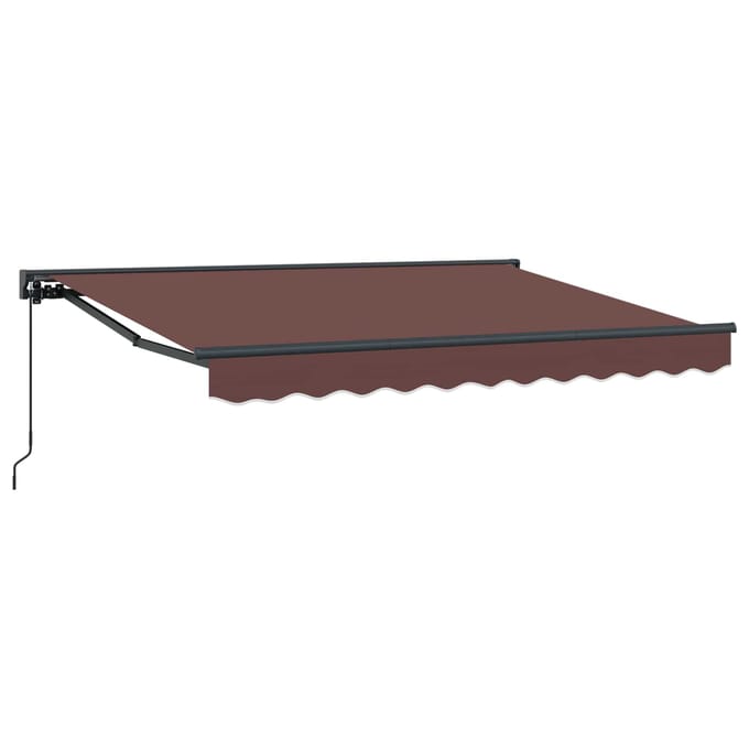 vidaXL - Handmatig - uitschuifbare - luifel - Bruin - 3,5 - x - 2 - m