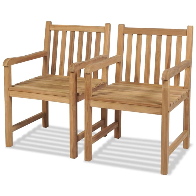 vidaXL - Tuinstoelen - 2 - st - massief - teakhout