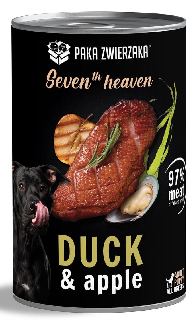 Paka Zwierzaka Seventh Heaven - Eend en Appel - 6x400g - Graanvrij - Hypoallergeen