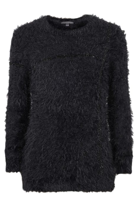John Varvatos Felix Ls Teddy Hidden Jv Crew Black Größe: M | Pullover Outlet | Herren | Schwarz