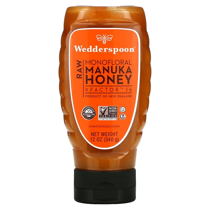 Wedderspoon, 100% Natuurlijke Manukabloemhoning, KFactor 16, 12 oz (340 g)
