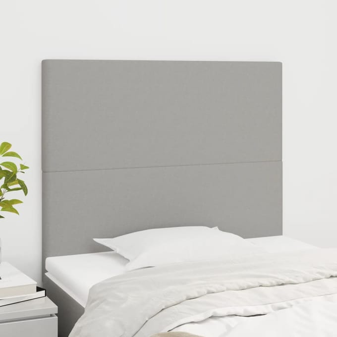 vidaXL - Hoofdbord - lichtgrijs - 100x5x118/128 - cm - stof
