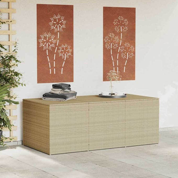 vidaXL - Tuinbox - 984 - L - poly - rattan - gemengd - beige