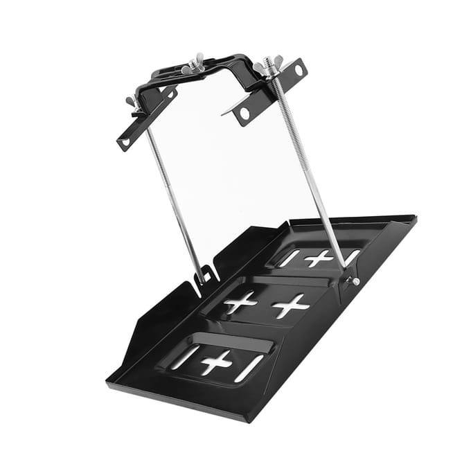 Universele IJzeren Auto Accubak Verstelbare Vasthoudklem Kit wit