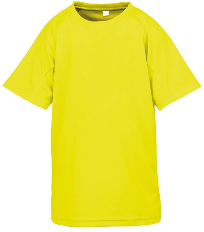 Spiro Childrens Boys Performance Aircool T-Shirt (Flo Geel)