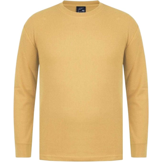 Fabric Heren Wafel T-shirt met lange mouwen (Goud)