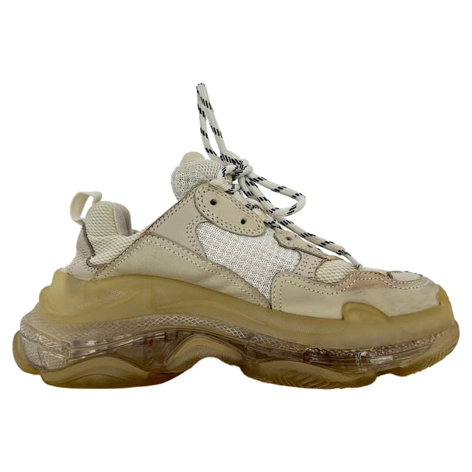 Balenciaga Triple S sneakers met transparante zool in beige polyester