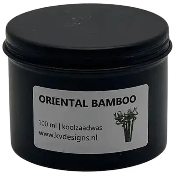 Geurkaars 100ml – Oriental Bamboo – Handgemaakt van Koolzaadwas – 40 branduren – KV DESIGNS