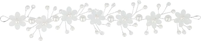 Haarsoires Haarband Bloemenkroon - Parelkralen en Strass Steentjes - Wit