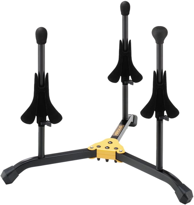 HERCULES HCDS-513BB Meervoudige standaard, 2 trompetten, cornet, 1 bugel, opvouwbaar, tas