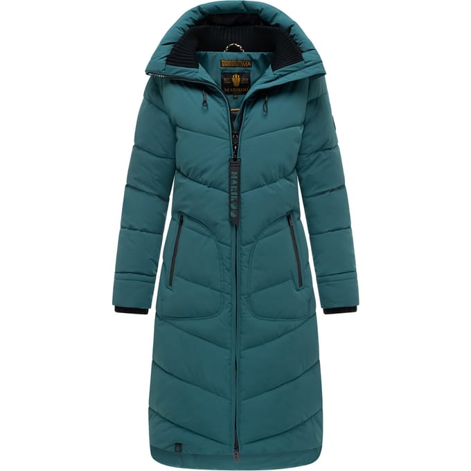 Marikoo dames winterjas Benikoo met capuchon & geribde kraag – warm en stijlvol