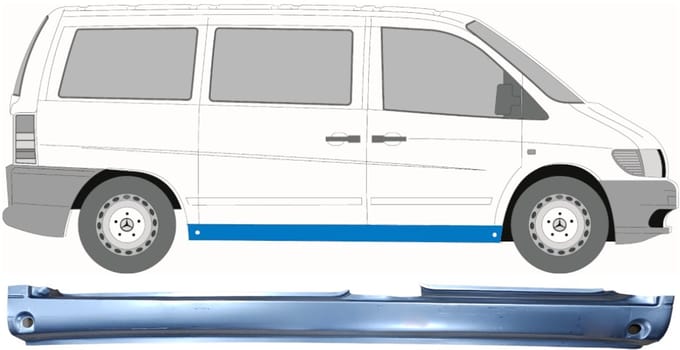 Volledige dorpel voor Mercedes Vito I W638 1996-2003 / Rechts