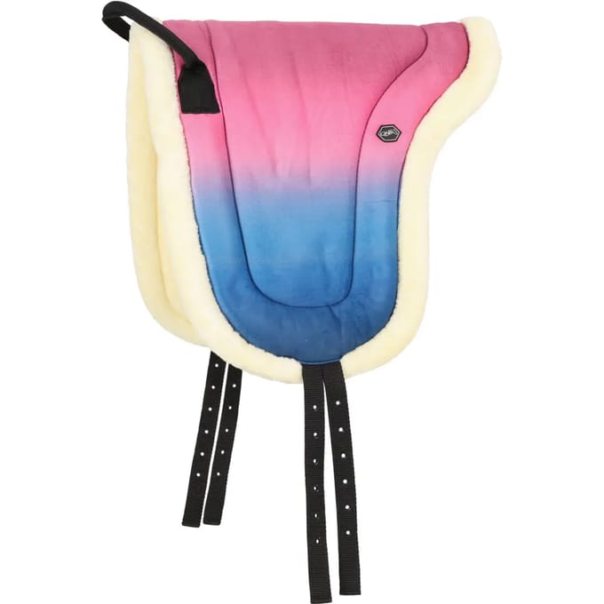 QHP - Bareback Pad Rosalynn - Roze Blauw - Maat Shetland