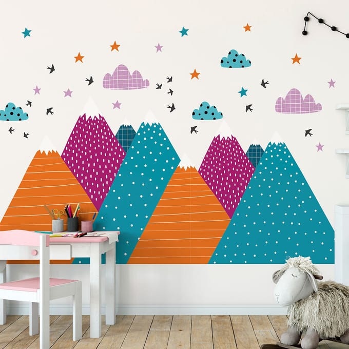 Kinderstickers van Scandinavische bergen, Nitika, 110 x 165 cm