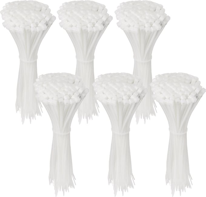 Polyamide kabelbinders, tie rips, witte kabelbinders, 250x3,6 mm / 600 stuks
