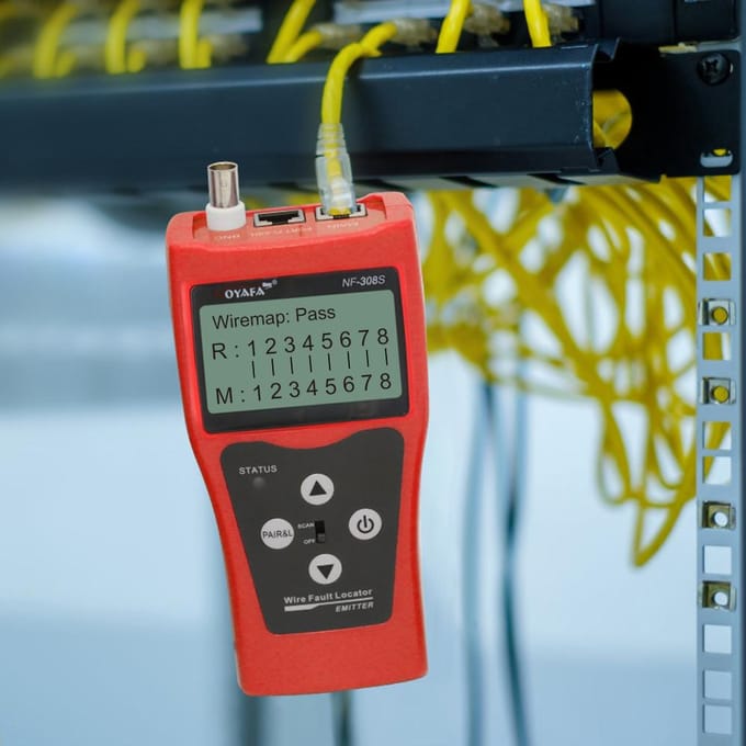 NOYAFA Multifunctionele LCD-netwerkkabeltester Hoge precisielijnzoeker Coaxiale lijntester red