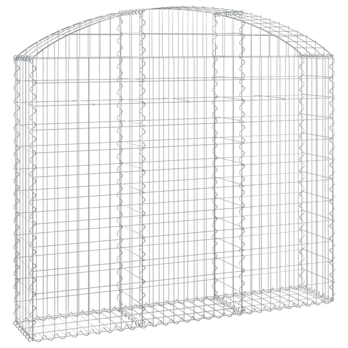 vidaXL - Schanskorf - gewelfd - 150x30x120/140 - cm - gegalvaniseerd - ijzer