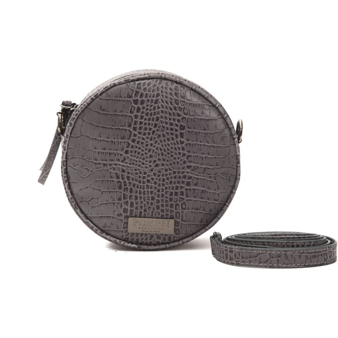 Pompei Donatella Vrouwen Grijs Leren Crossbody Tas