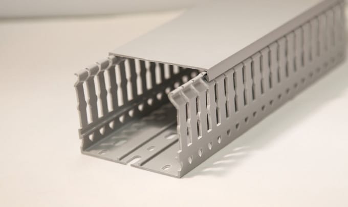 Bedradingskoker/kabelgoot 80x60mm 2X 1 Meter grijs