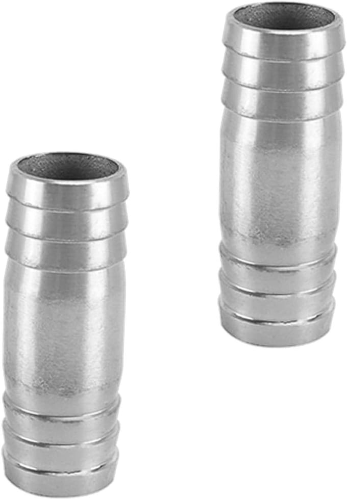 22mm RVS Rechte Slangverbinder, 2-Weg Slangkoppeling voor Afvoer en Tuinslangen (2-Pack)