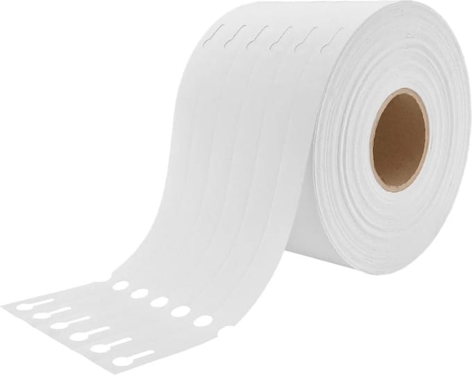 CombiCraft sleufetiketten wit 200x17mm - rol van 3000 stuks