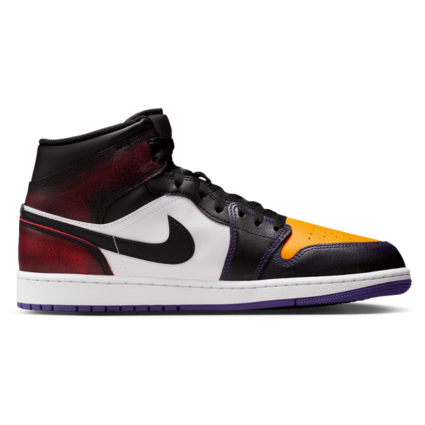 Jordan 1 Mid Sneakers Heren - Rood - Maat 45 - Mesh/Synthetisch