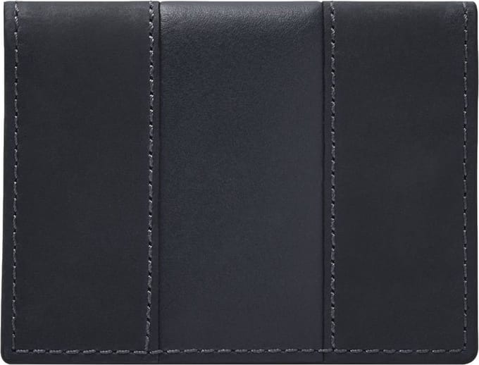 FOSSIL Leren Kaarthoes Everett Card Case Bifold Midnight Navy Donkerblauw
