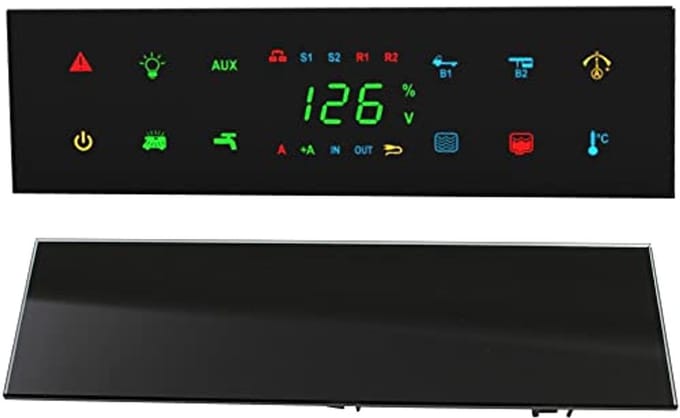Bedieningspaneel voor Camper, Caravan en Boot - Zwart Glas met Touch Sensor