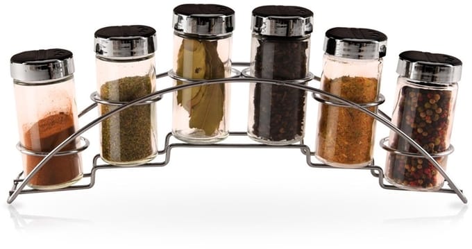 Orion - Kruidenrek met Potjes - 7-delig - Metaal en Glas