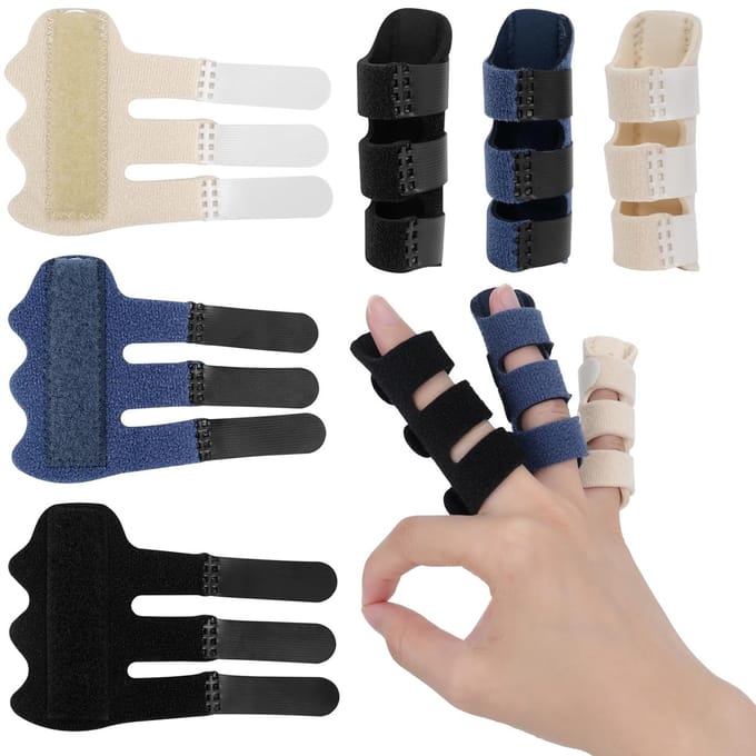 Finger splints, 3-piece finger splints, adjustable stack splints for finger rests, finger bandages with built-in aluminum bands for broken (3-3 colors)