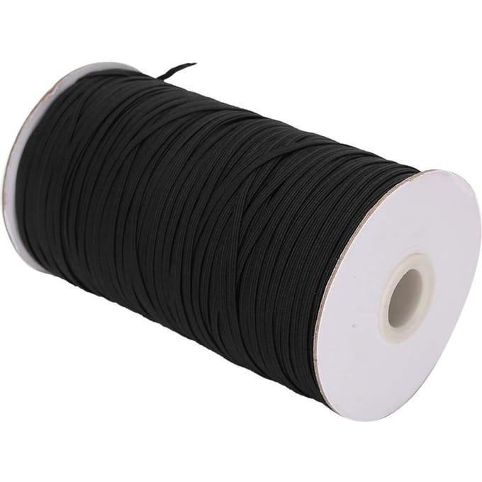 200 Yards Rol Gezichtsscherm Kleding Platte Elastische Band Koord Manchet Elastische Band Touw Zwart white