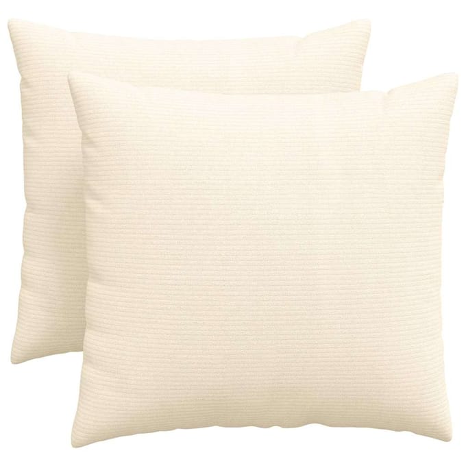 vidaXL - Zitkussens - 2 - pcs - Crème - 50 - x - 50 - cm - Corduroy - stof
