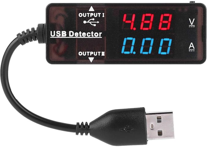 USB Detector - Spanning Stroommeter - Opladen Controleren - Dubbel Scherm Weergave - Tot 10A - Tweekleurig
