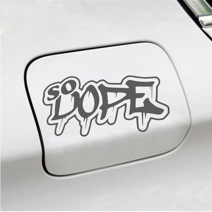 Bumpersticker - So Dope - 8,2 X 15 - Antraciet