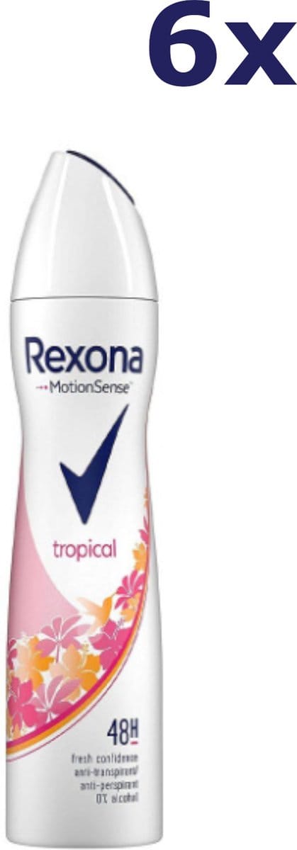 Rexona Motionsense - Deospray - Tropical - 6x 150 ml - voordeelverpakking
