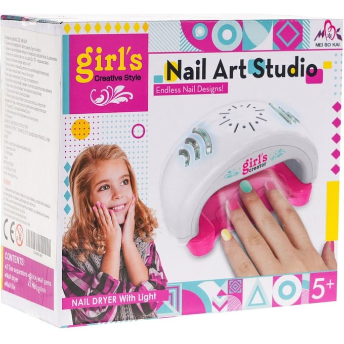 Nagelstudio Set Kinderen met LED Lamp, Lakjes & Separators