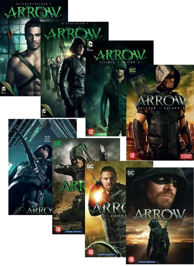 Arrow seizoen 1 t/m 8 set ( als 8 aparte dvd boxen )