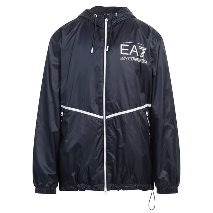 Ea7 Marineblauwe Jas Met Capuchon