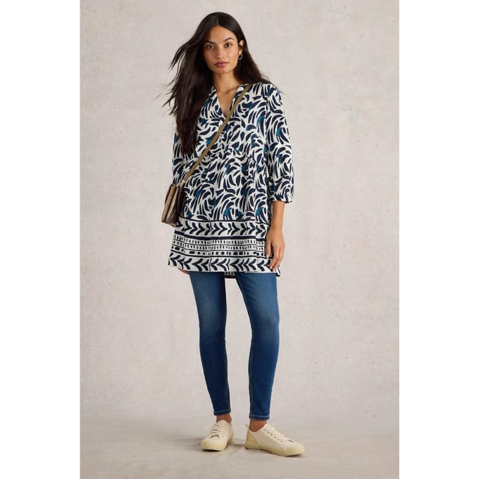 White Stuff Marta Tunic Blue Print Taglia: 10 | Abiti in T-Shirt Outlet | Donna | Blu