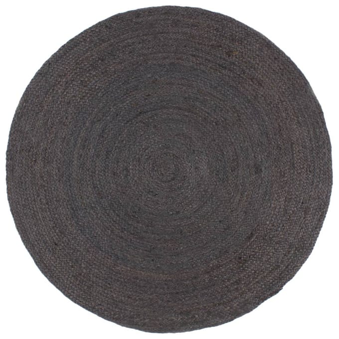 vidaXL - Vloerkleed - handgemaakt - rond - 240 - cm - jute - donkergrijs