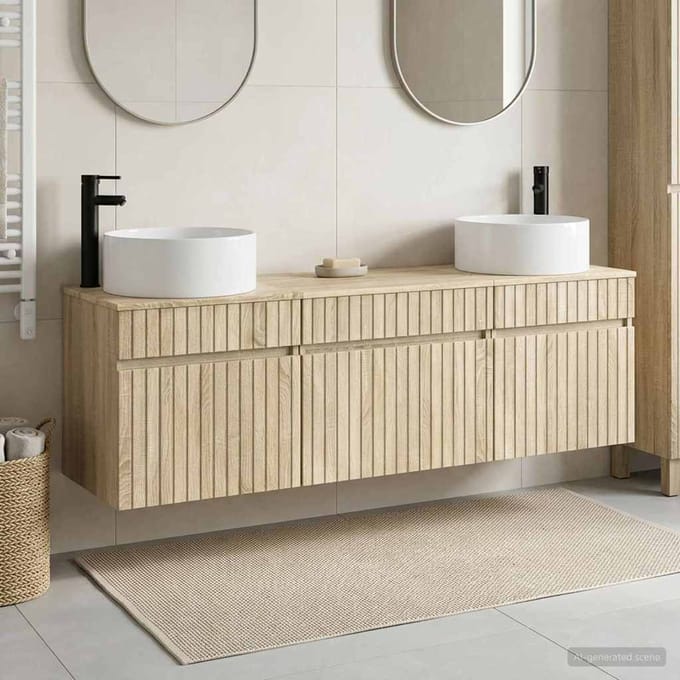 vidaXL - Badkamerkast - set - 3 - st - Sonoma - Eiken - 49 - x - 44,5 - x - 65,5 - cm