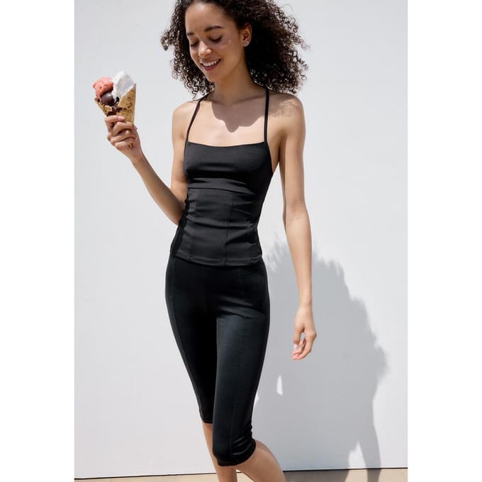 Stradivarius Top met korsetdetail  Zwart M