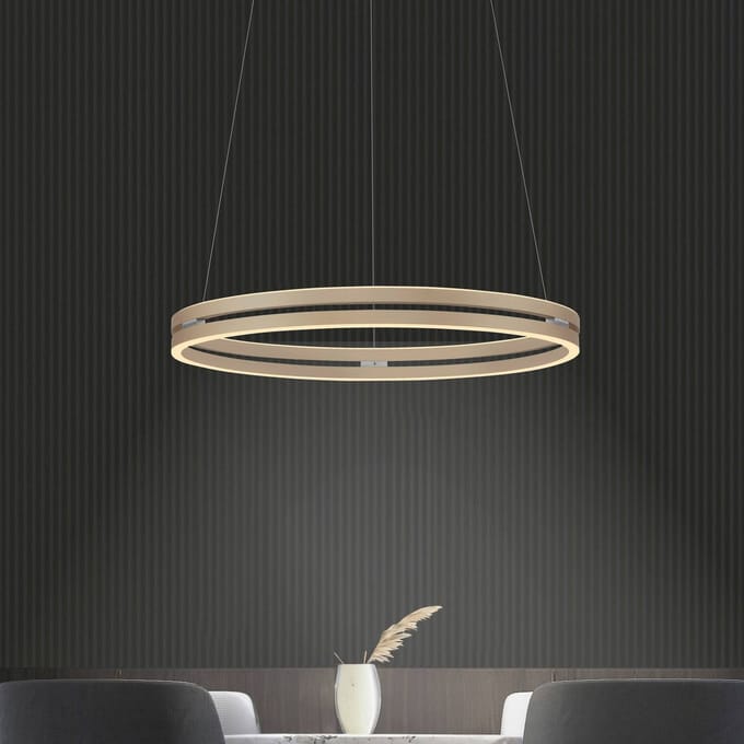 LED hanglamp PURE E-Loop brons, Ø 70 cm, aluminium, CCT
