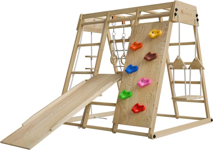 Maxi speeltoestel voor kinderen - Met glijbaan - Naturel speeltoestel